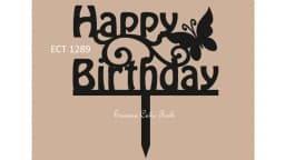 ECT 1289 Black Happy Birthday topper thumbnail 1