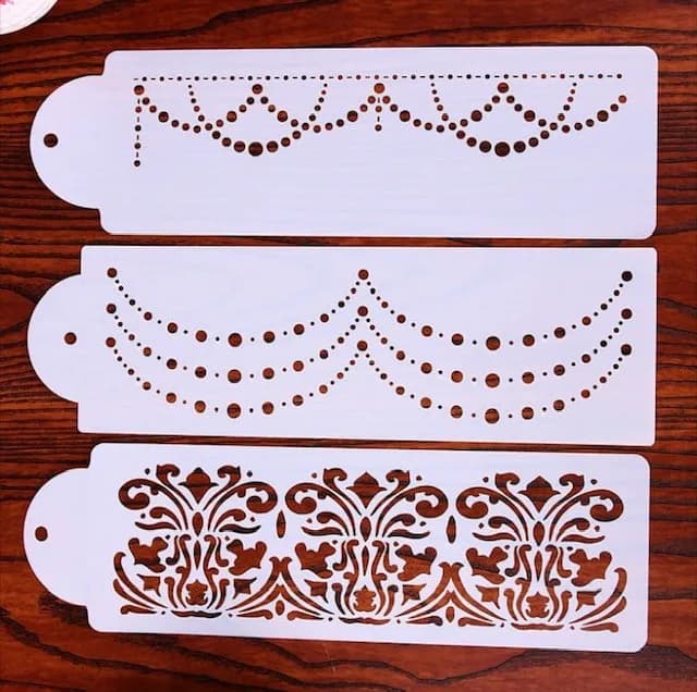 ECT 1453 3pcs Chandelier Damask stencil