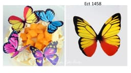 ECT 1458 50pcs YELLOW Paper Butterfly topper thumbnail 3