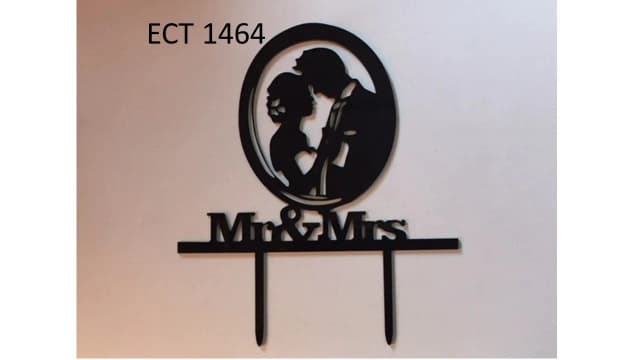 ECT 1464 Acrylic Couple Mr & Mrs Topper