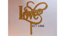 ECT 1466 Acrylic Gold Love Topper thumbnail 1