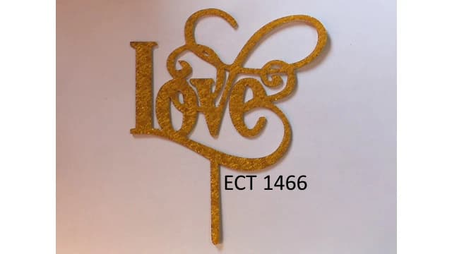 ECT 1466 Acrylic Gold Love Topper