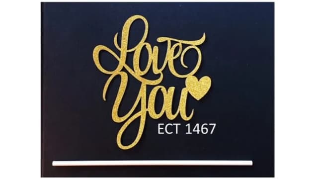 ECT 1467 2 PCS Love You paper topper (2 Pieces)