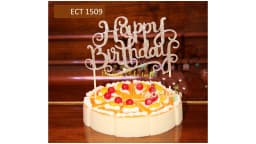 ECT 1509 2PCS Silver Happy Birthday paper topper (2 pieces) thumbnail 1