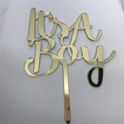 ECT 1519 It’s a Boy Mirror Acrylic Cake Topper thumbnail 1