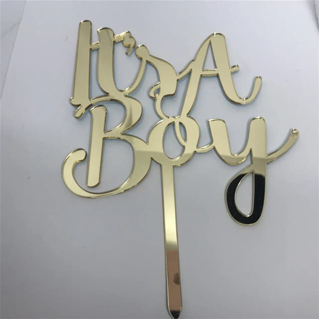 ECT 1519 It’s a Boy Mirror Acrylic Cake Topper