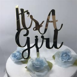 ECT 1522 It’s a Girl Mirror acrylic Cake Topper thumbnail 1