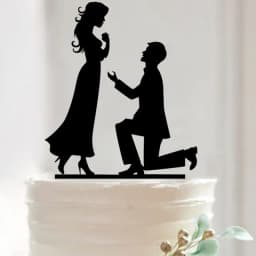 ECT 1523 Acrylic Proposal cake topper Black thumbnail 1