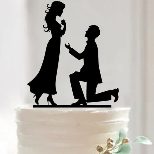 ECT 1523 Acrylic Proposal cake topper Black