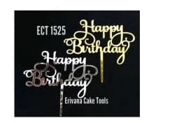 ECT 1525 SILVER Mirror acrylic cake topper thumbnail 1