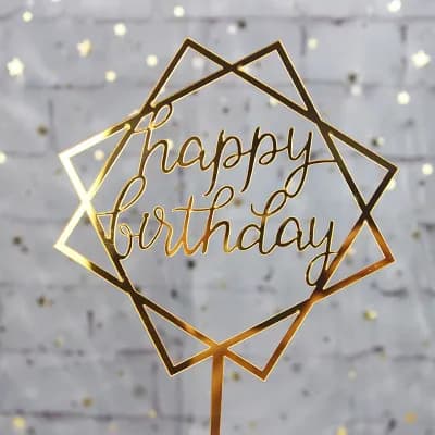 ECT 1526 Gold mirror acrylic cake topper
