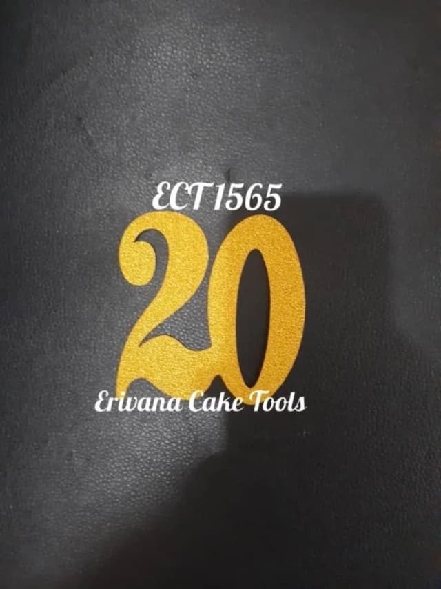 ECT 1565 Number 20 Gold Cake Topper