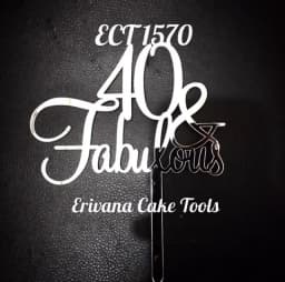 ECT 1570 Big 40 & Fabulous Silver acrylic topper thumbnail 3