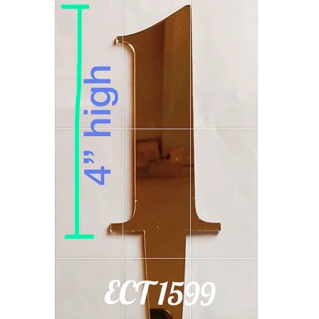 ECT 1599 Number 1 mirror acrylic topper