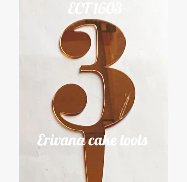 ECT 1603 Number 3 Mirror acrylic number topper