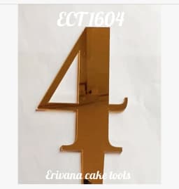 ECT 1604 Number 4 acrylic number topper thumbnail 1