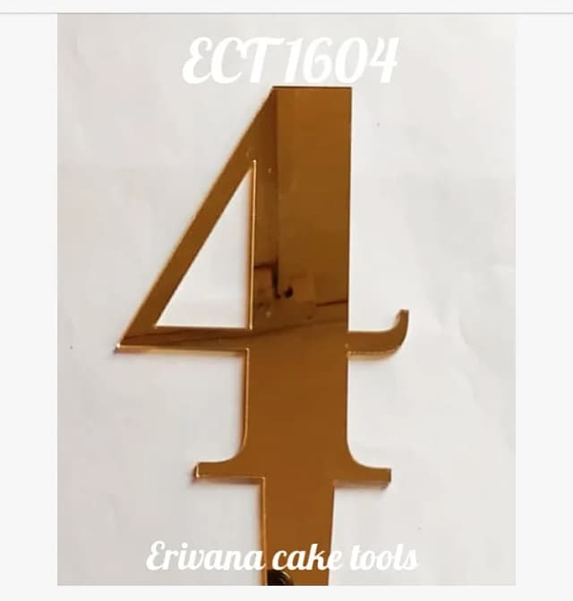 ECT 1604 Number 4 acrylic number topper