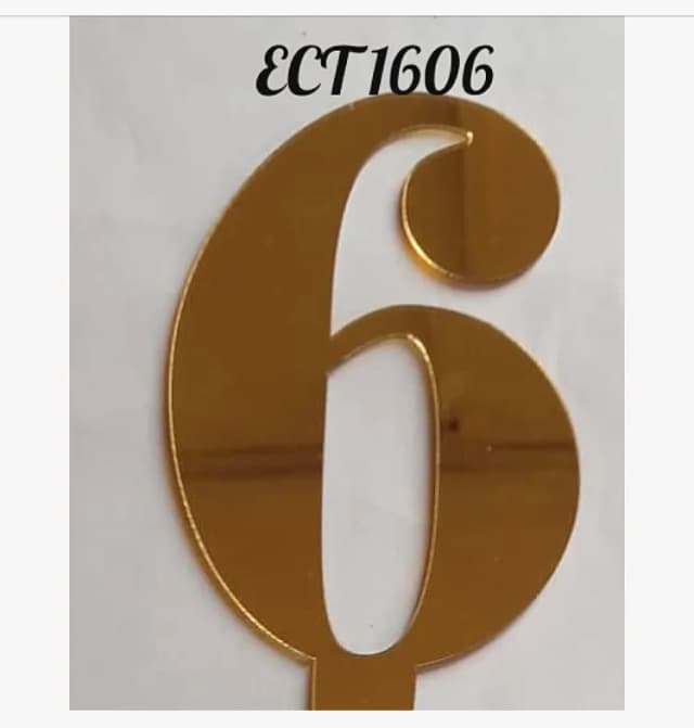ECT 1606 Number 6 Mirror acrylic topper