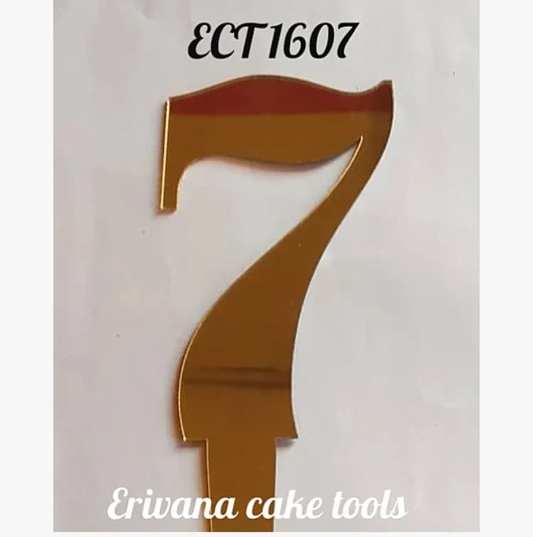 ECT 1607 Number 7 Mirror acrylic number topper image 1