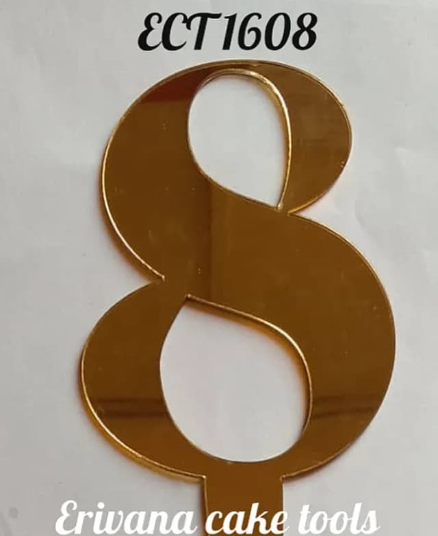 ECT 1608 Number 8 mirror acrylic number topper