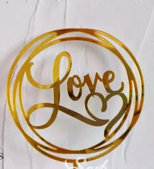ECT 1628 Love acrylic mirror topper 4.1″ wide