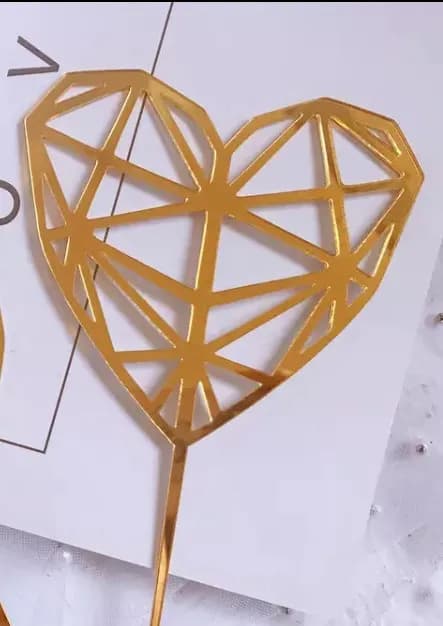 ECT 1630 Heart Acrylic mirror topper 4.1″ wide/10.5cm x 16.5