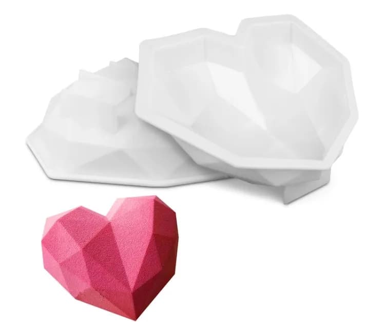 ECT 1661 heart entremet mold with SUPPORT BASE image 1