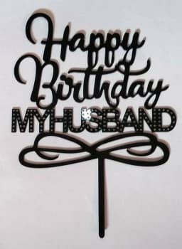 ECT 1683 HBD My Husband Black Topper 6″ wide thumbnail 1