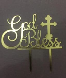 ECT 1685 God Bless Gold topper 6″ wide thumbnail 1