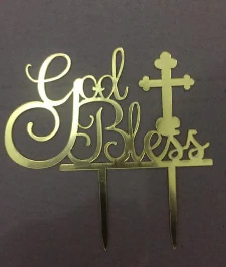 ECT 1685 God Bless Gold topper 6″ wide