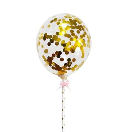 ECT 1758 5 inch Gold confetti balloon