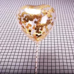 ECT 1761 5 inch Heart Gold Balloon thumbnail 1