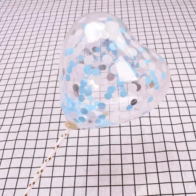 ECT 1763 5″ Heart Blue Silver balloon