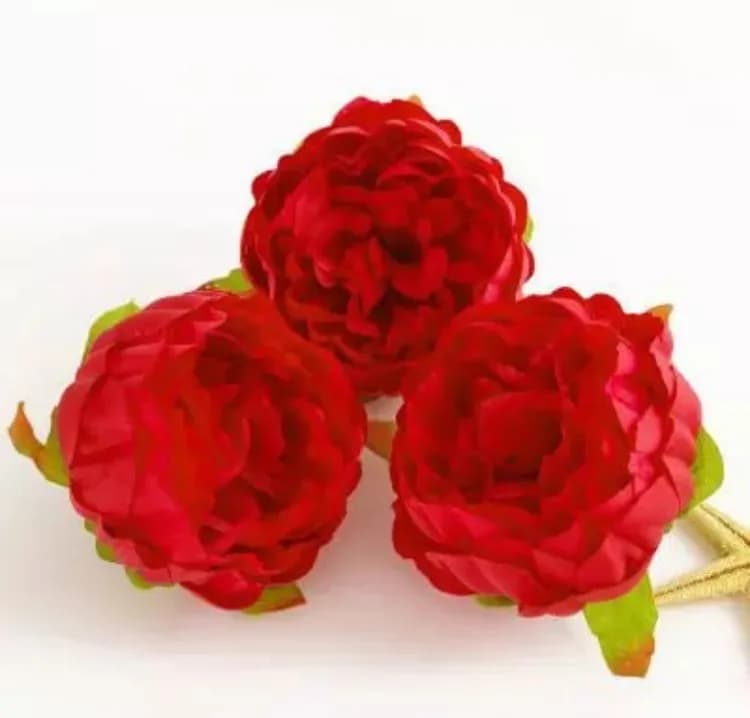 ECT 1780 10cm Red Peony Flower with Stick 1pcs image 1