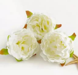 ECT 1784 10cm White Peony Flower with Stick 1pcs thumbnail 1