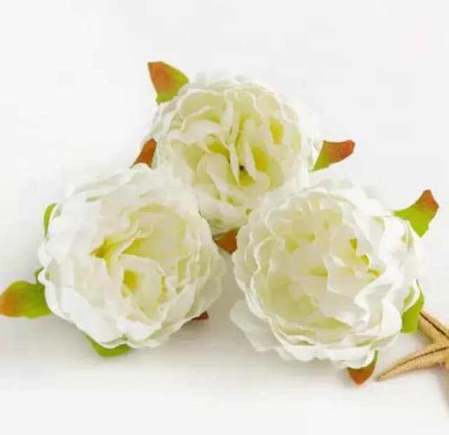 ECT 1784 10cm White Peony Flower with Stick 1pcs