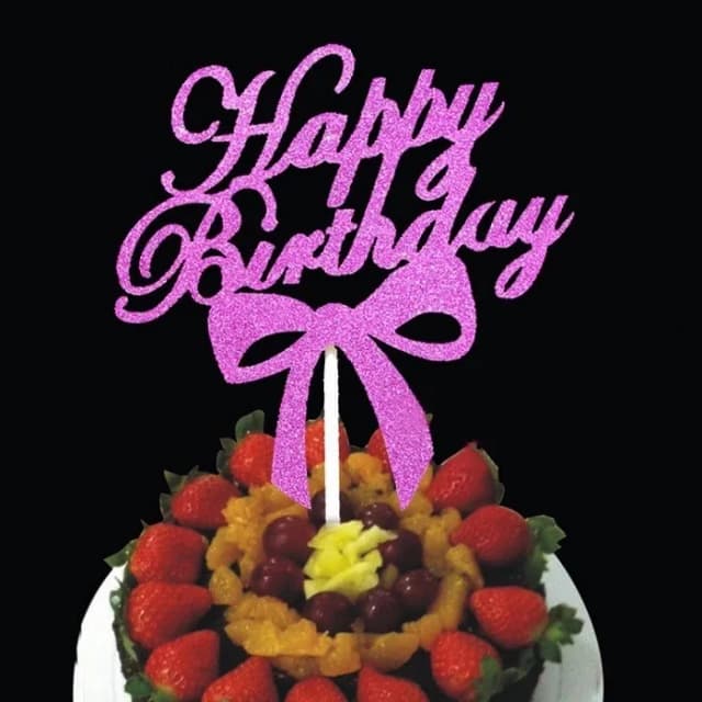 ECT 1795 2pcs Pink Happy Birthday Topper (2pcs)
