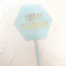 ECT 1799 Blue Hexagon Happy Birthday Topper thumbnail 1