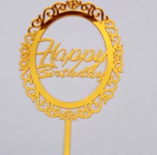 ECT 1805 Gold Oval frame cake topper