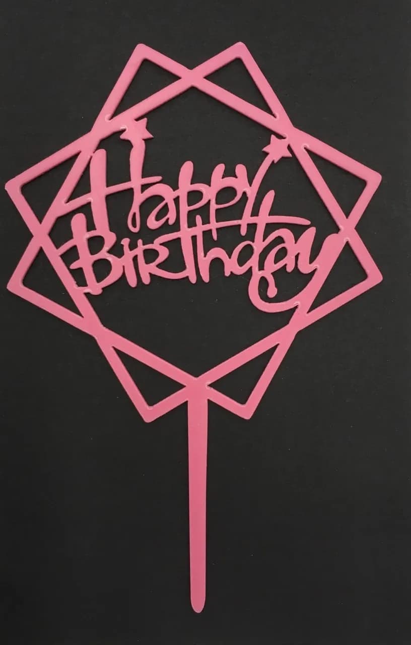 ECT 1838 Pink HBD acrylic topper image 1