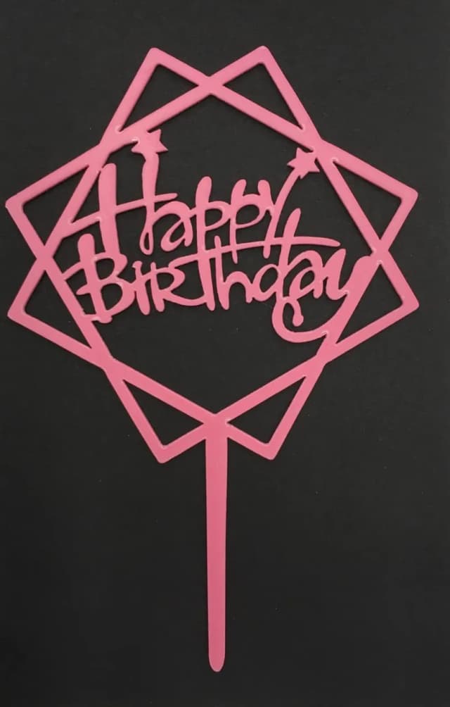 ECT 1838 Pink HBD acrylic topper