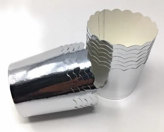 ECT 1858 Silver cupcake cups 50pcs (small) image 1