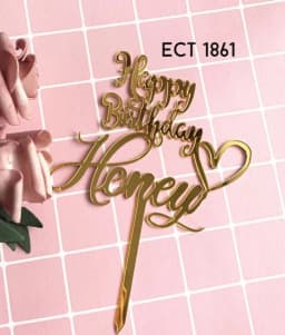 ECT 1861 Happy Birthday Honey topper- Gold thumbnail 1