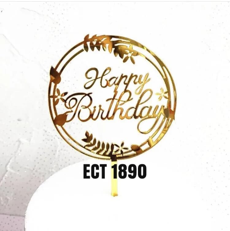 ECT 1890 Happy Birthday Gold Topper image 1