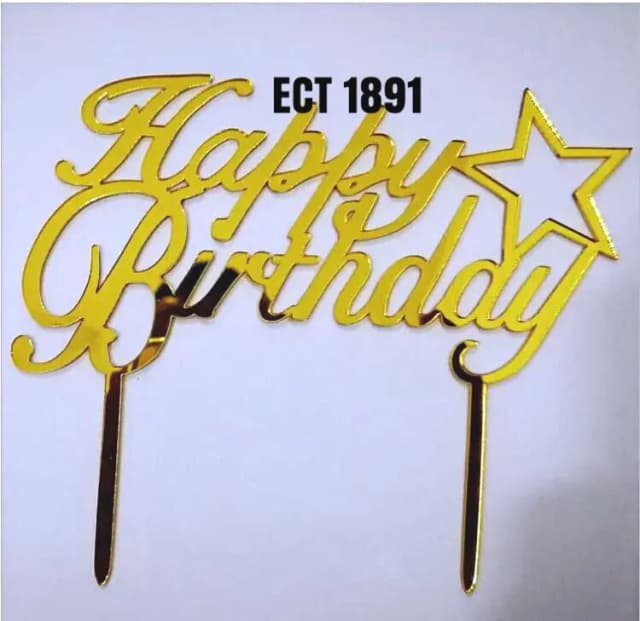 ECT 1891 Happy Birthday Topper star Gold