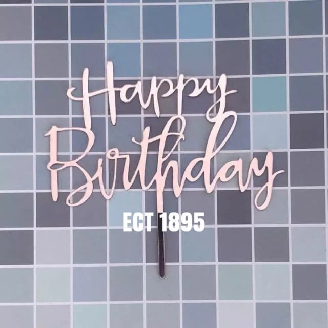 ECT 1895 Happy Birthday Topper Pink
