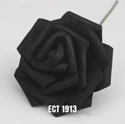 ECT 1913 1pcs Black Foam Flower 8cm thumbnail 1