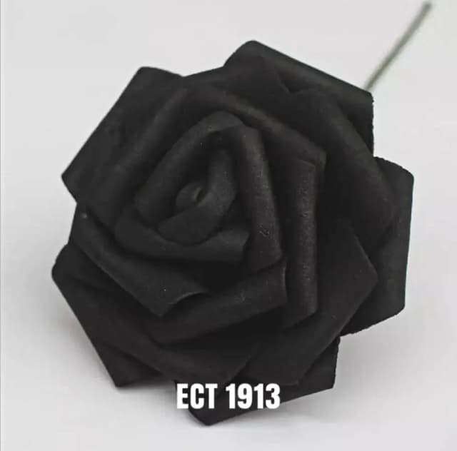 ECT 1913 1pcs Black Foam Flower 8cm