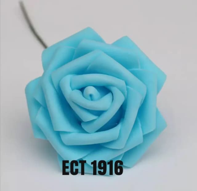 ECT 1916 1pcs Sky Blue Foam Flower 8cm