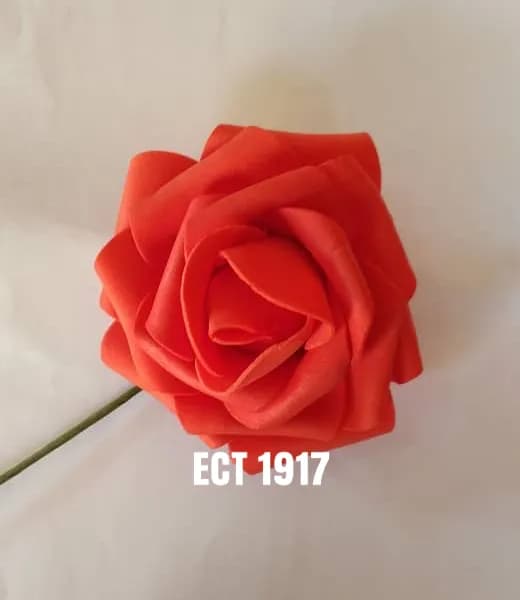 ECT 1917 1pcs Coral Red Foam Flower 8cm